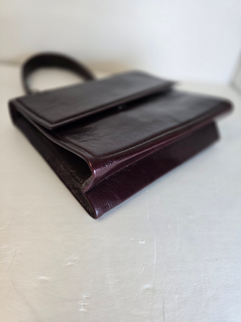 Bally 70s Mirror Calfskin Leather Chain Shoulder Bag — Oxblood